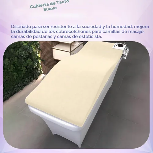 Vista 6 de Cubrecama con pestañas, 23 x 70 pulgadas, cubrecolchón de espuma viscoelástica, color beige