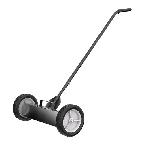Vista 8 de Master Magnetics Barredora magnética con ruedas – Mini tipo empuje con mango de liberación y telescópica – Potente herramienta magnética para patio