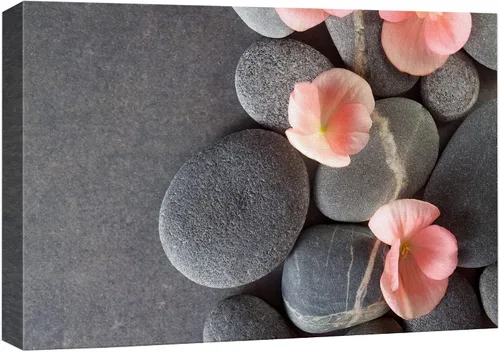 Vista 31 de Wall26 - Arte de pared estampado en lienzo con diseño de rocas negras en un lago tropical verde sereno, naturaleza floral, fotografía, realismo