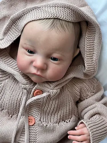 Vista 2 de KAWAYII Vinilo de cuerpo completo de 19.7 in Reborn Toddler Boy Premie Baby Genesis muñeca pintada a mano, linda muñeca realista de silicona
