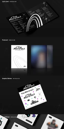 Vista 3 de BTS JIN The Astronaut 1er álbum individual versión aleatoria 1p póster plegable en paquete+libro de fotos+tarjeta lírica+postal+tarjeta