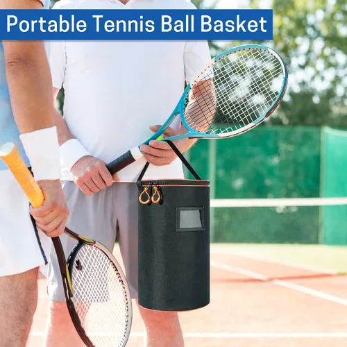 Vista 6 de Cesta portátil para pelotas de tenis para entrenamiento, transporte y almacenamiento