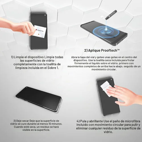 Vista 4 de ProofTech Protector de pantalla de vidrio líquido para todos los smartphones, tabletas y relojes, nanoprotección para hasta 4 dispositivos, botella