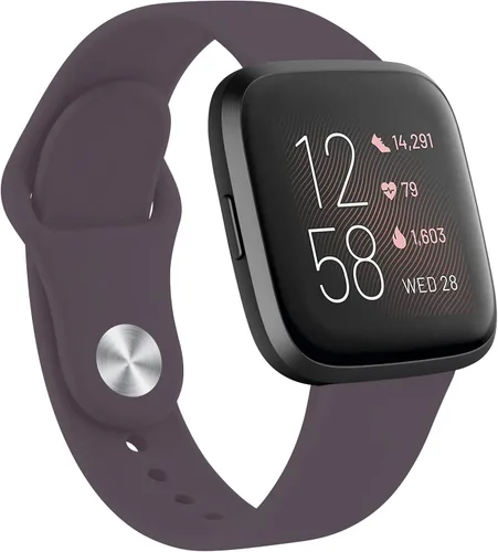 Vista 17 de AK Correas de silicona compatibles con Fitbit Versa 2, correas clásicas suaves de repuesto para reloj inteligente Fitbit Versa (azul abismo)