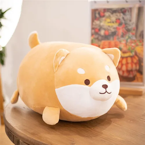 Vista 6 de Lindos y suaves animales de peluche para perros Shiba Inu, juguetes de peluche para perros Shiba Inu, almohada de peluche para perros Shiba Inu