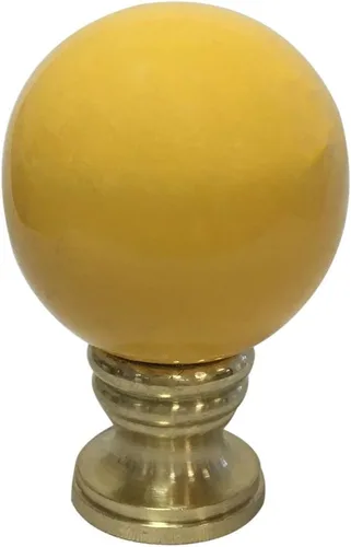 Vista 15 de Royal Designs Esfera de cerámica de 1.75 pulgadas para pantalla de lámpara, blanco, base de latón pulido