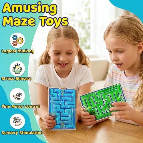 Vista 2 de Demilong Juguetes Sensoriales Fidget Marble Maze – Artículos Sensoriales Rellenos de Gel para Niños y Adolescentes con Autismo Juguetes Táctiles