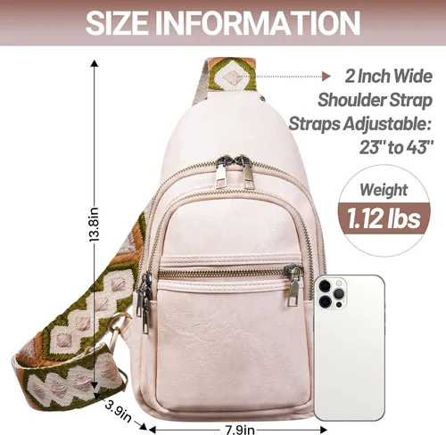 Vista 5 de KFXFENQ Bolso bandolera para mujer, de piel sintética, bolso bandolera pequeña, mochila cruzada multiusos para el pecho, para mujer, ciclismo