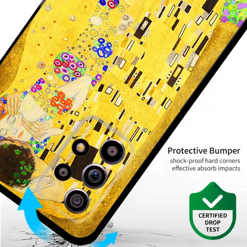 Vista 3 de Berkin Arts Funda de silicona compatible con Samsung Galaxy A52 5G 4G/A52S 5G con diseño antideslizante, color amarillo, romántico, Luv San