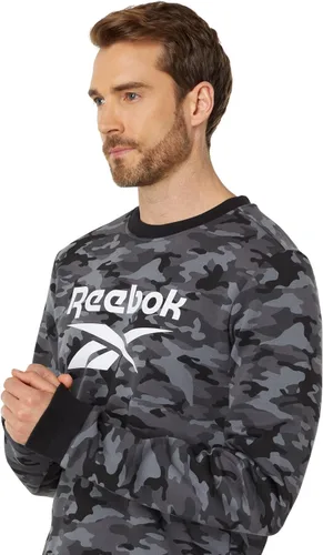 Vista 4 de Reebok Sudadera de cuello redondo con logotipo grande para hombre