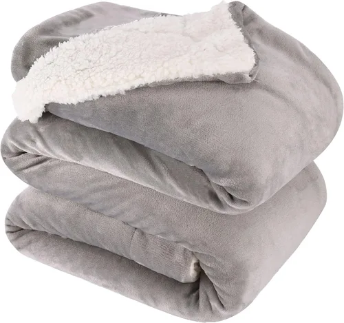 Vista 38 de NANPIPER - Manta de forro polar Sherpa, suave y esponjosa, mantas individuales para sofá, color negro, de 60x80 pulgadas