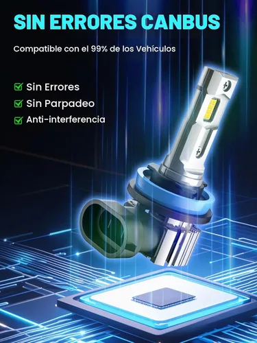 Vista 7 de RCJ H11 Bulbs, 16000LM Super Bright 6000K Cool White