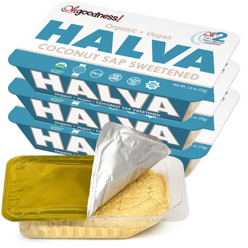 Vista 9 de ¡OhBondad! Halva de Miel Orgánica - Pack de 3 - Solo TRES Ingredientes Simples, Bocadillo y Postre que se Derriten en la Boca, Golosina Endulzada