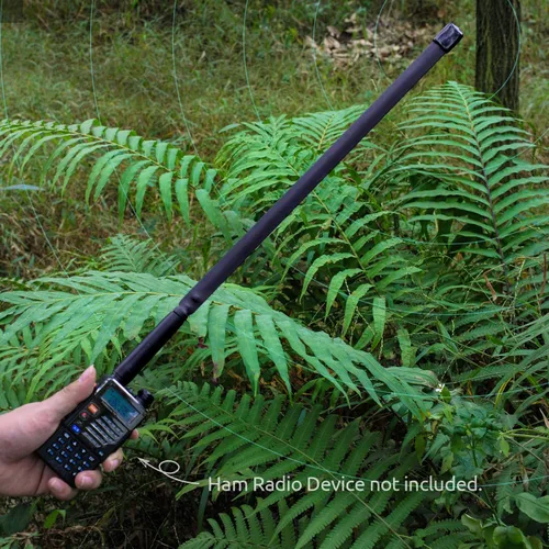 Vista 2 de Bingfu Antena de radio de doble banda VHF UHF 136-520MHz 18.5 pulgadas plegable CS táctica SMA hembra jamón antena de radio para Kenwood Wouxun