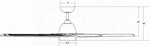Vista 9 de WAC Lighting Ventilador de techo inteligente de aluminio Mocha XL de 8 aspas en níquel cepillado Aluminio cepillado