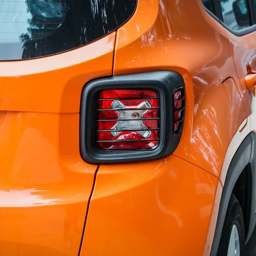 Vista 7 de Hoolcar Cubiertas de lámpara de luz trasera de ABS, protector de luz trasera para Jeep Renegade 2016-2021, Negro