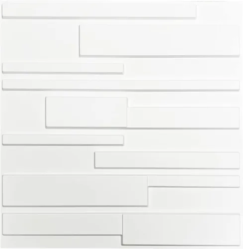 Vista 3 de Panel de azulejos de pared o techo rectangular de PVC de alta calidad de 19.7 x 19.7 pulgadas, paquete de 12 unidades de color blanco mate de 32