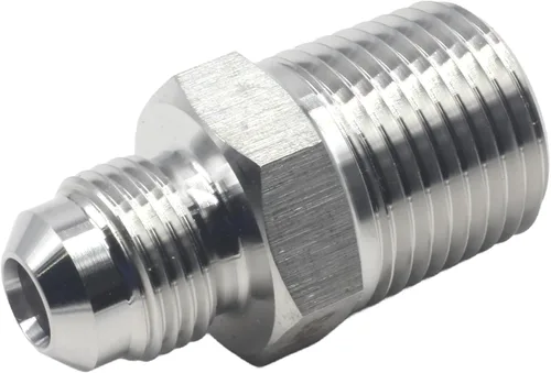 Vista 13 de HFS (R) 1/2 "NPT macho a 1/2" SAE Macho Flare Tubing Adapter Manguera Conector Accesorios de tubería de acero inoxidable 304