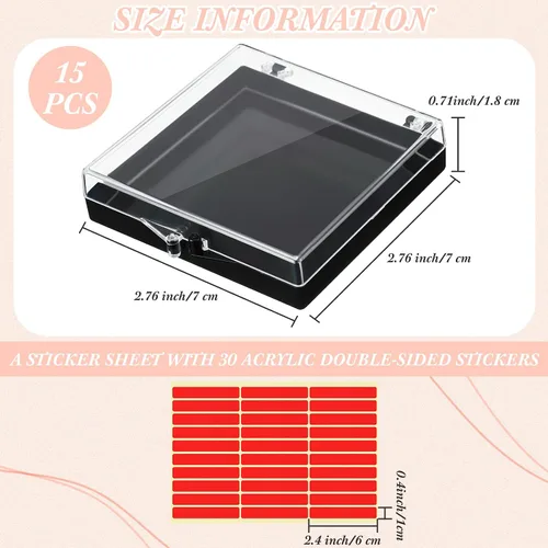 Vista 2 de Landhoow Cajas para uñas a presión de 15 piezas con 30 cintas adhesivas, organizador de almacenamiento de uñas artificiales a presión, organizador