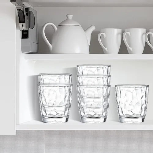 Vista 6 de Juego de 4 vasos de plástico transparente irrompibles de 10 onzas, vasos de vino de jugo reutilizables de acrílico, aptos para lavavajillas, vasos