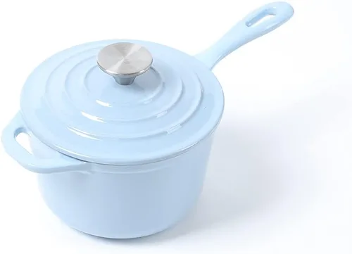Vista 12 de HAWOK Mini cacerola de hierro fundido de 1 cuarto de galón, 5.5 pulgadas con tapa, pre-sazonada