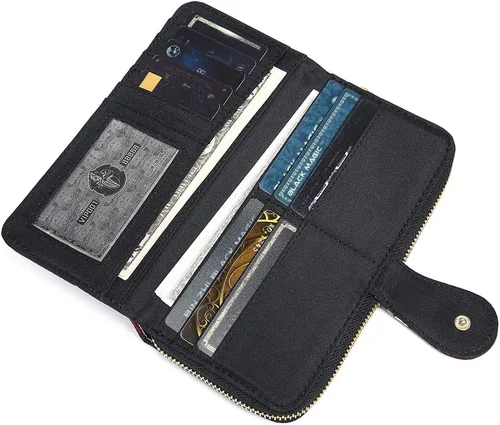 Vista 93 de Cartera de mano para mujer, estilo bohemio, con RFID, elegante, espaciosa con correa para viajes, capacidad para tarjetas, teléfono, dinero