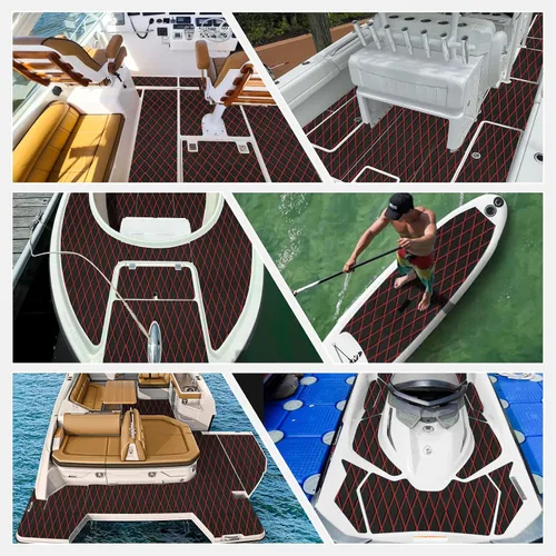 Vista 3 de Hoja de espuma EVA para cubierta de lancha, autoadhesiva, impermeable, suelo marino de teca sintética, antideslizante, para lancha de pesca, yate