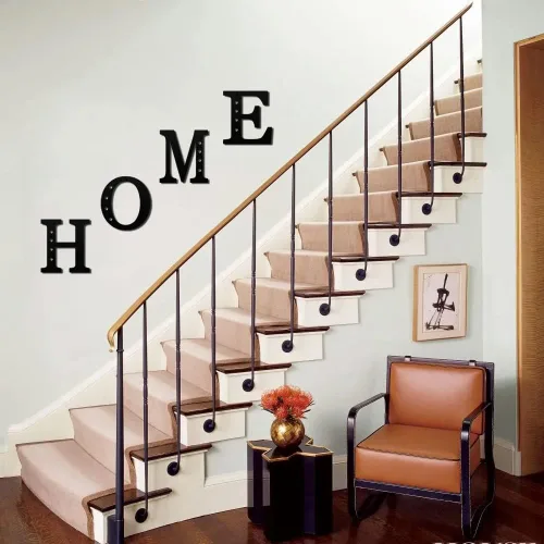 Vista 5 de Letras metálicas para decoración de pared de 12 pulgadas, letras colgantes negras, letras visuales 3D grandes del alfabeto moderno, decoración