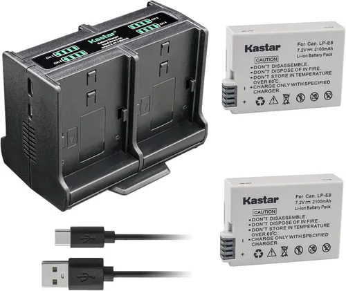 Vista 6 de Kastar Cargador de batería cuádruple compatible con Canon EOS Rebel T2i, EOS Rebel T3i, EOS Rebel T4i, EOS Rebel T5i, EOS 550D, EOS 600D, EOS 650D