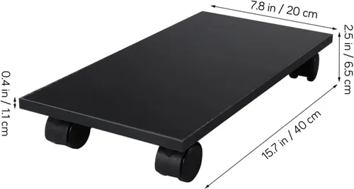 Vista 2 de SEWACC Soporte móvil ajustable para CPU con 4 ruedas giratorias, soporte de torre de computadora para piso debajo del escritorio, soporte de PC