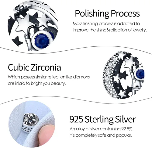 Vista 6 de TINSLO Charms Beads fits for Charms Bracelets for Woman Girl Jewelry Beads Gifts for Women Bracelet&Necklac