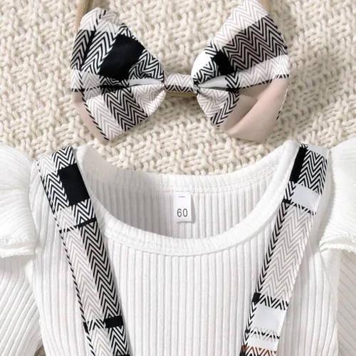 Vista 69 de Unutiylo Ropa de bebé recién nacida prematura con tirantes, traje de otoño e invierno, traje de manga larga con volantes