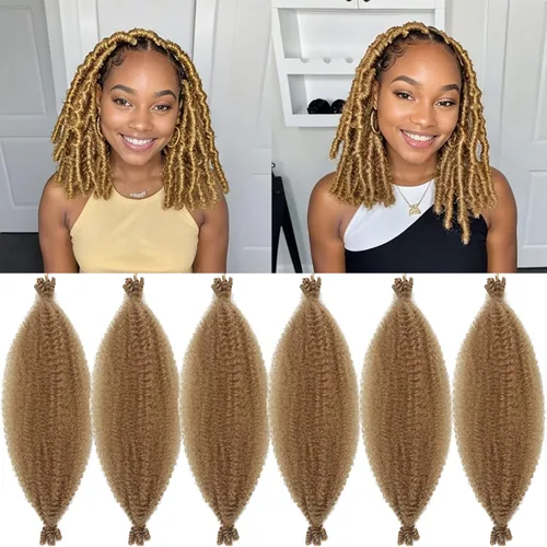 Vista 21 de Cabello para trenzar de 10 pulgadas para locs suaves sintéticos, trenzas de ganchillo Passion Spring Cuban Twist Hair Butterfly Loc Marley Twist