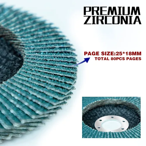 Vista 4 de Sali Paquete de 10 Discos de Láminas de Circonia Grano 40 de 4.5" x 7/8 Pulgadas Disco de Lijado Tipo Bisel #29 Grado Premium e Industrial Rueda