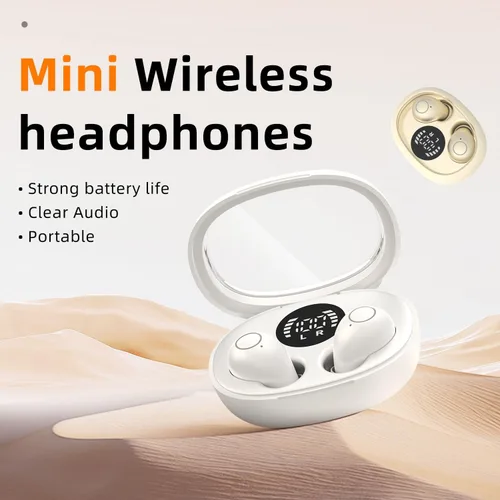 Vista 7 de Invisible Mini Auriculares Inalámbricos Bluetooth 5.4 en Auriculares de Blanco