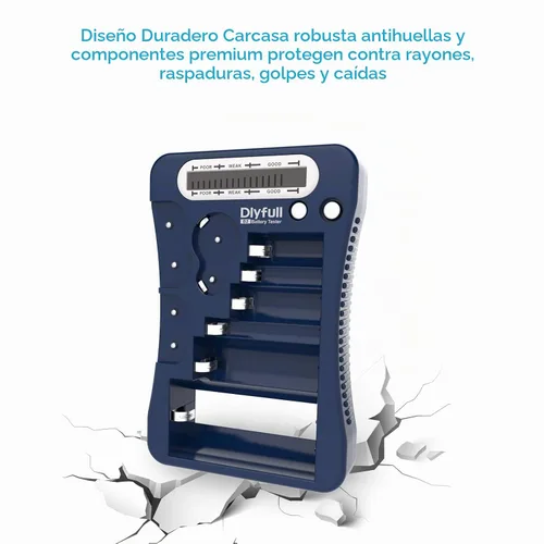 Vista 5 de Comprobador de batería, Dlyfull con pantalla LCD, comprobador de batería universal para pilas AA, AAA, C, D, 9V, CR2032, CR123A, CR2, CRV3, 2CR5