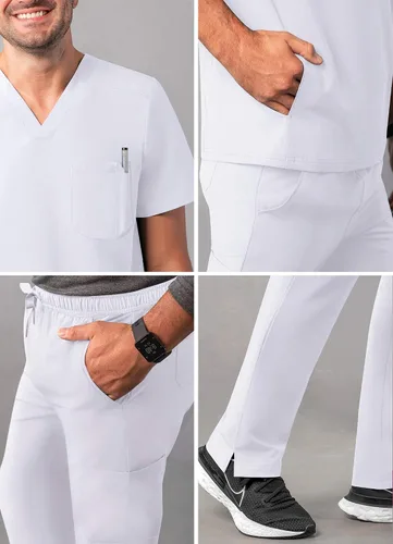 Vista 4 de Adar Addition Go-Everyday - Conjunto de exfoliante para hombre, elegante top y pantalones de carga