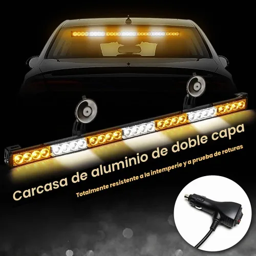 Vista 2 de Barra de Luz de Asesor de Tráfico de 32 Pulgadas, Advertencia de Emergencia, Luces LED Estroboscópicas, 13 Patrones de Intermitencia, Montaje