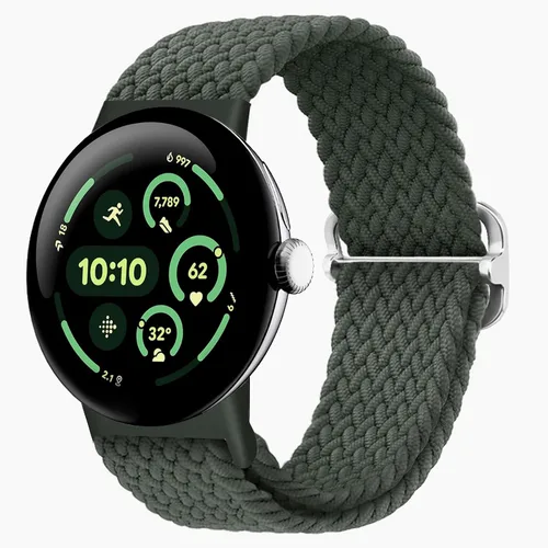 Vista 57 de Correas trenzadas Solo Loop compatibles con Google Pixel Watch 4, 3, 2, 1 de 1.61 pulgadas/1.77 pulgadas, correas elásticas ajustables de nailon