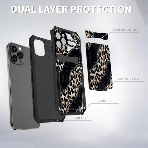 Vista 6 de Funda para iPhone 14 Pro Max 2022 de 6.7 pulgadas, funda híbrida delgada a prueba de golpes para iPhone 14 Pro Max, funda de transporte