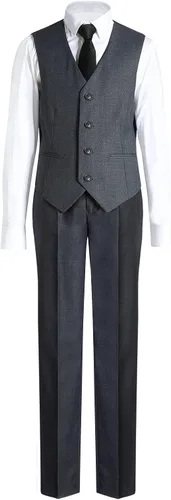 Vista 4 de Almighty Magic Traje formal para niño 5 piezas ajustado traje de vestir con anillo