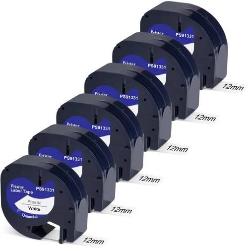Vista 8 de Pristar 91331 Compatible para Dymo LetraTag Recambios de plástico de 1/2