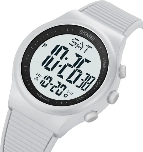 Vista 7 de CakCity Reloj digital para mujer, impermeable, cronómetro, relojes deportivos para hombres y mujeres, unisex, correa de goma para exteriores, reloj