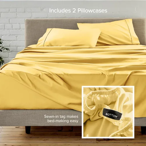 Vista 164 de Bare Home Sheet Set 1800 Ultra-Soft with 2 Pillowcases (Twin XL, Dark Blue)