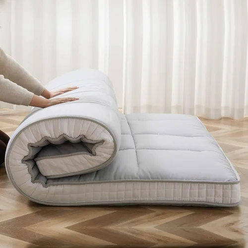Vista 13 de Colchón de Piso Japonés - Futón de Tamaño Individual Plegable Extra Grueso - Almohadilla de Espuma Viscoelástica para Dormir para Adultos - Tatami