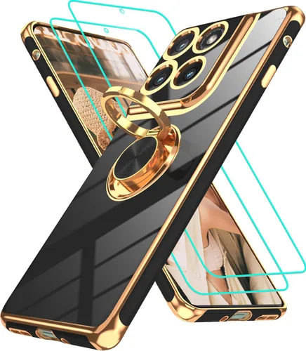 Vista 29 de Funda para Motorola Moto G 5G 2024: Funda Moto G Play 5G 2024 con 2 piezas de protectores de pantalla, soporte de anillo de rotación de 360°