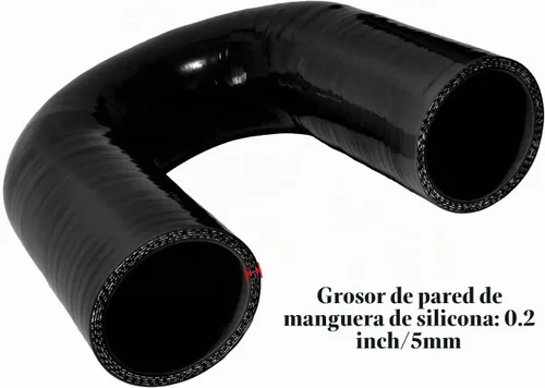 Vista 4 de Manguera de acoplamiento de silicona con forma de curva en U de 180 grados, 1" ID (25mm), tubo de codo de silicona universal reforzado de 4 capas
