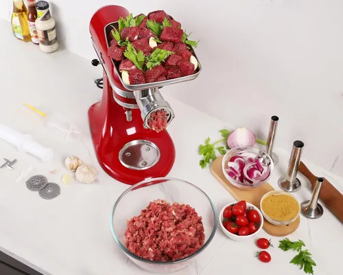 Vista 7 de KINGEAGLE - Accesorio para molinillo de alimentos para mezcladores KitchenAid, juego de accesorios para picadora de carne de acero inoxidable apto