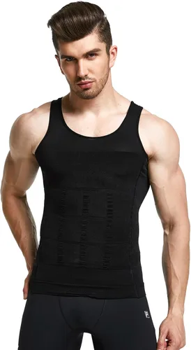 Vista 4 de GKVK Mens adelgazar cuerpo Shaper chaleco camisa Abdomen Slim