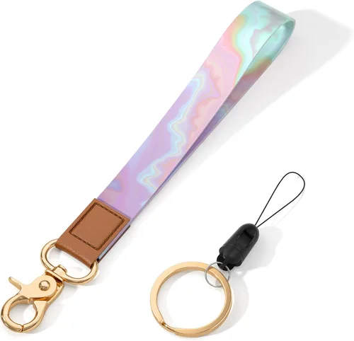 Vista 28 de Cordón de muñeca para llaves, lindo cordón de correa de muñeca, soportes para llavero, llavero de pulsera, correas de muñeca para llaves Flor negra